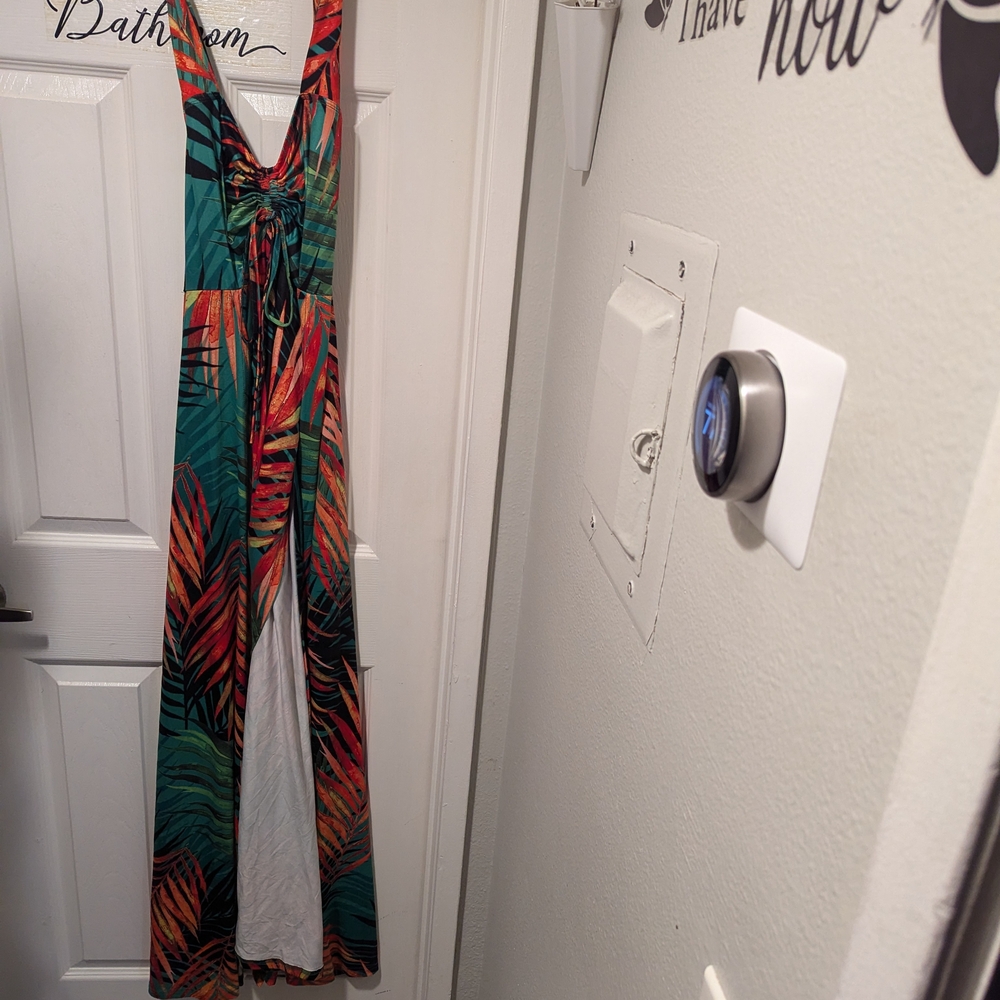 Tropical Print Cover Up Dress